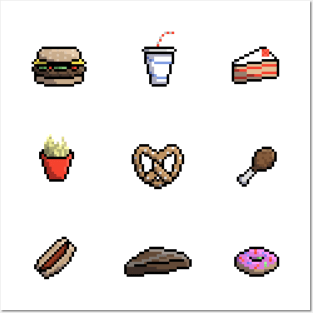 Pixel Food Posters and Art